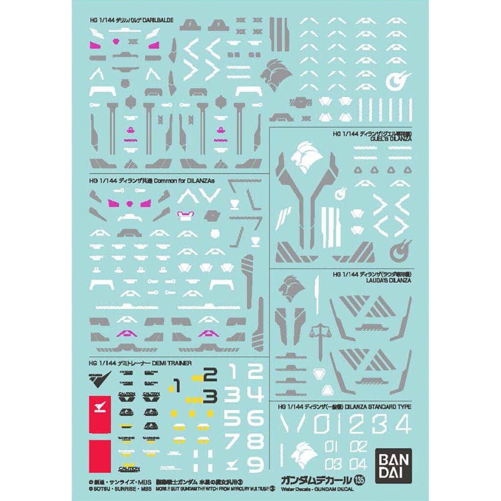 Gundam Decal #135 Mobile Suit Gundam The Witch From Mercury Multiuse 3 - Image 1