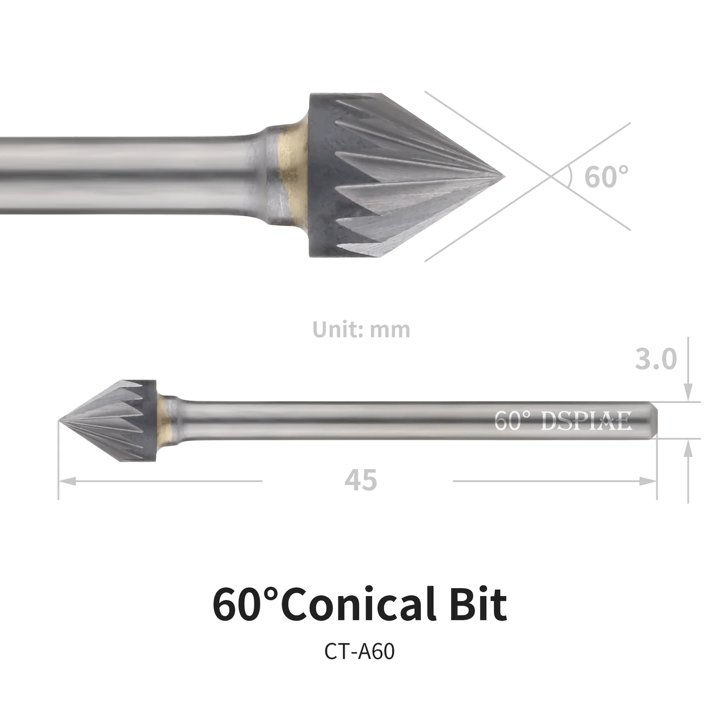CT-A60 60° Conical Bit x 1 - Image 1