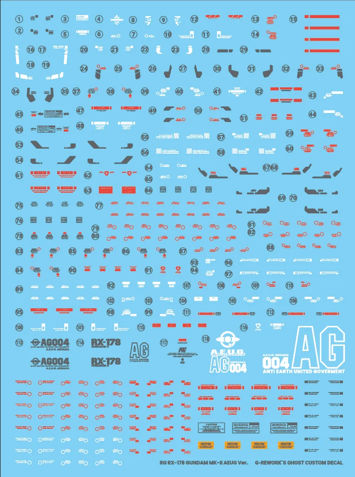 G-rework Decal RG #08 Gundam Mk-II (AEUG)
