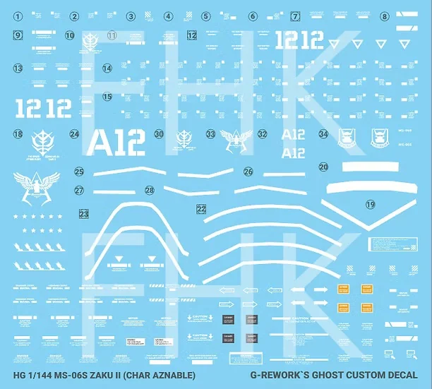 G-rework Decal HGGTO #24 Zaku II (Red Comet Ver.)