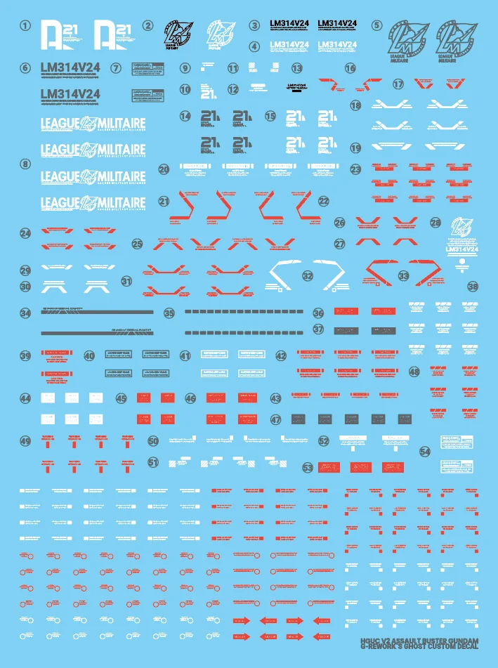 G-rework Decal HGUC #189 V2 Assault-Buster Gundam