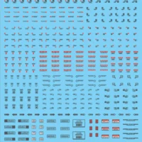 G-rework Decal 1/144, 1/100 Caution Decal (Gray & Red)