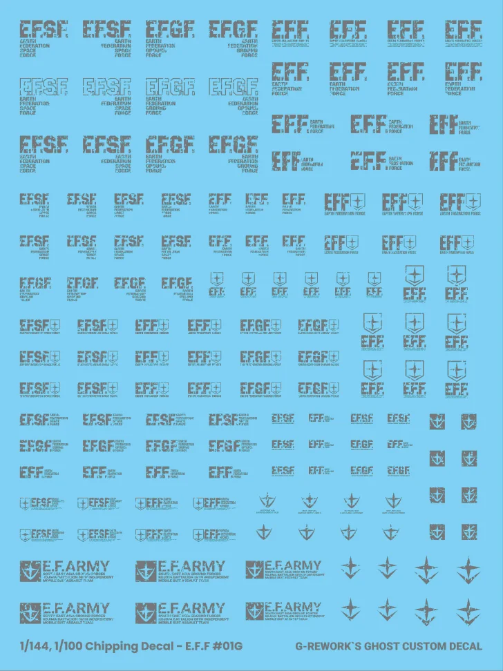 G-rework Decal Chipping E.F.F. #01 (Gray)