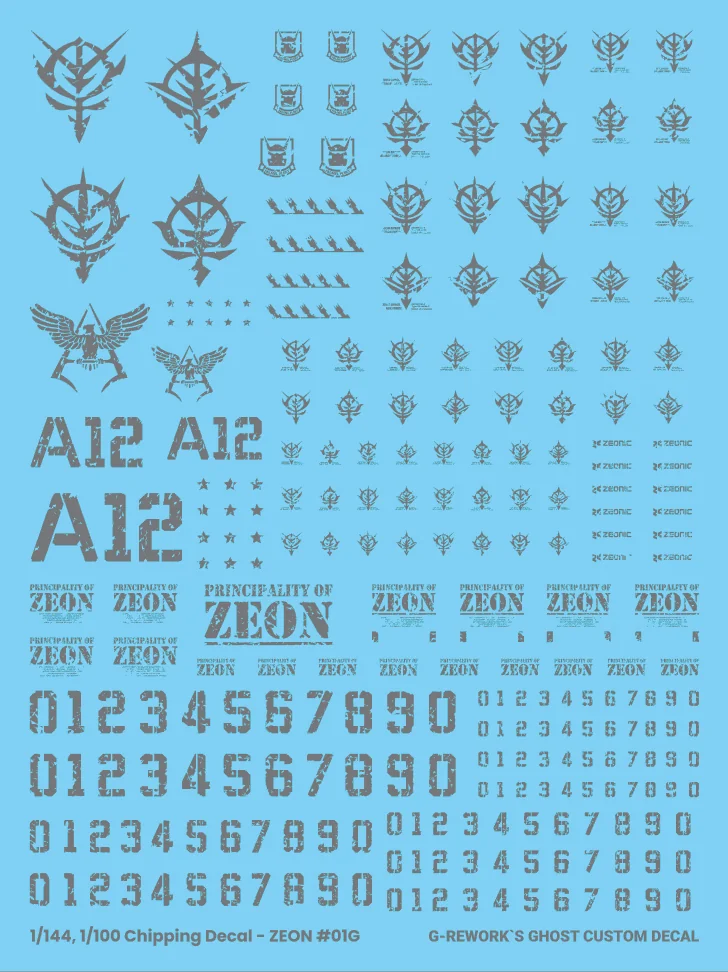 G-rework Decal Chipping Zeon #01 (Gray)