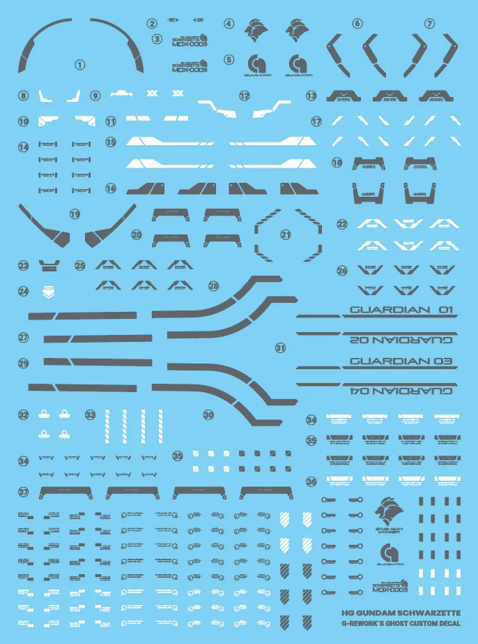 G-rework Decal HGTWFM #25 Gundam Schwarzette