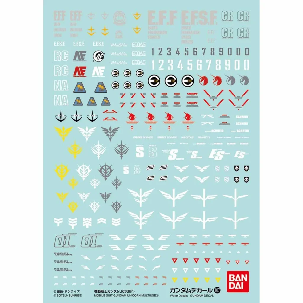 Gundam Decal #107 Mobile Suit Gundam UC General Purpose 1