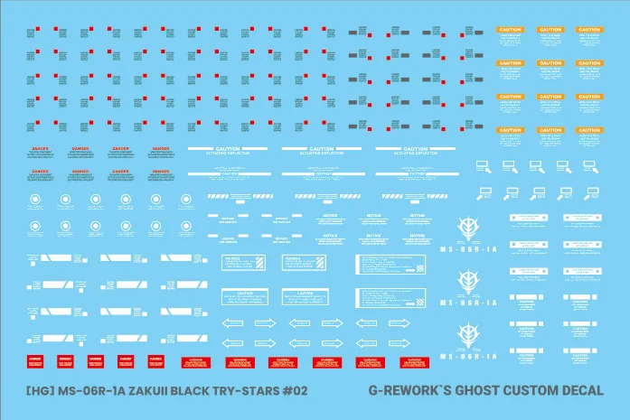 G-rework Decal HGGTO #03 High Mobility Zaku II (Gaia/Mash Custom Unit) + #05 High Mobility Zaku II Ortega Custom