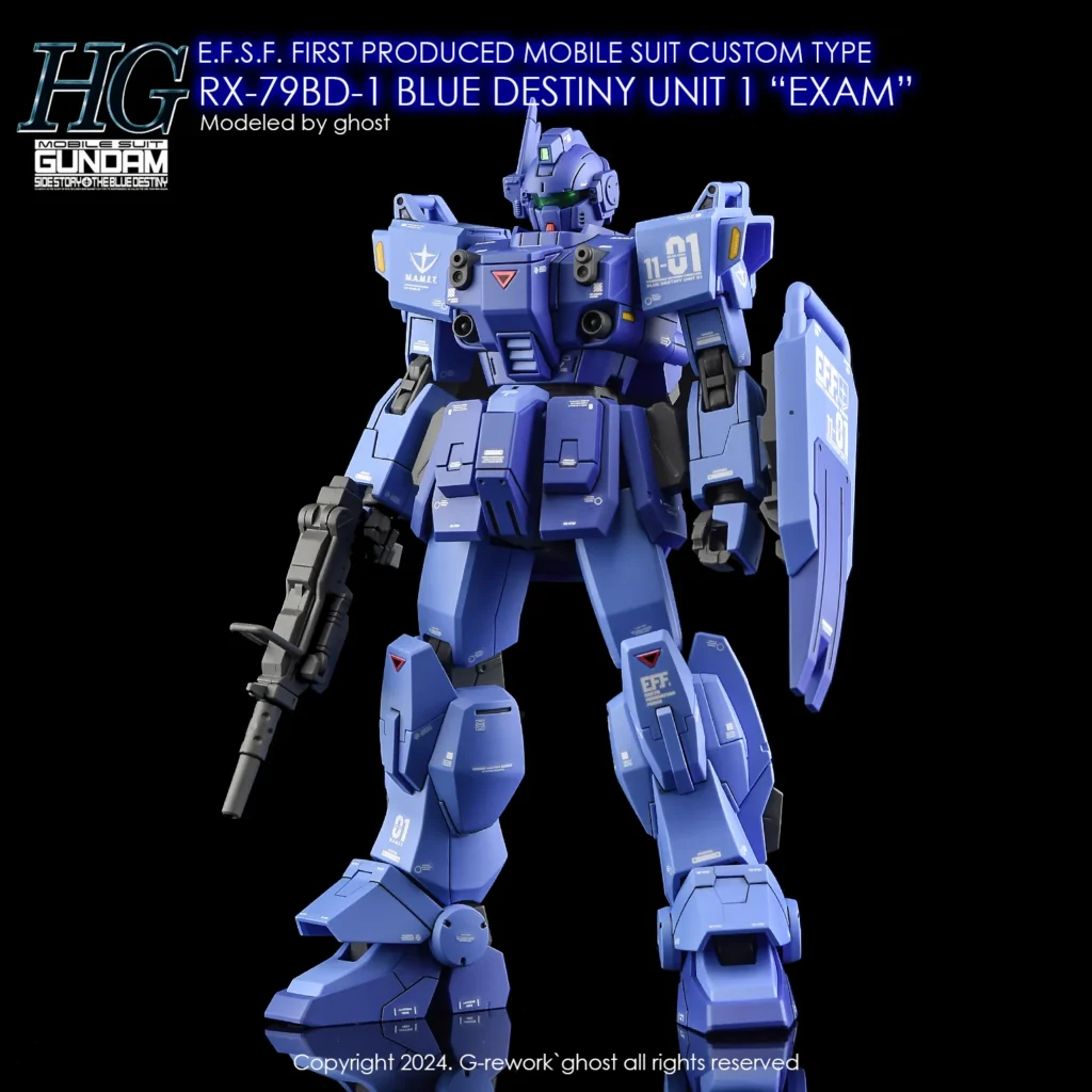 G-rework Decal HGUC #207 Blue Destiny Unit 1 "EXAM"
