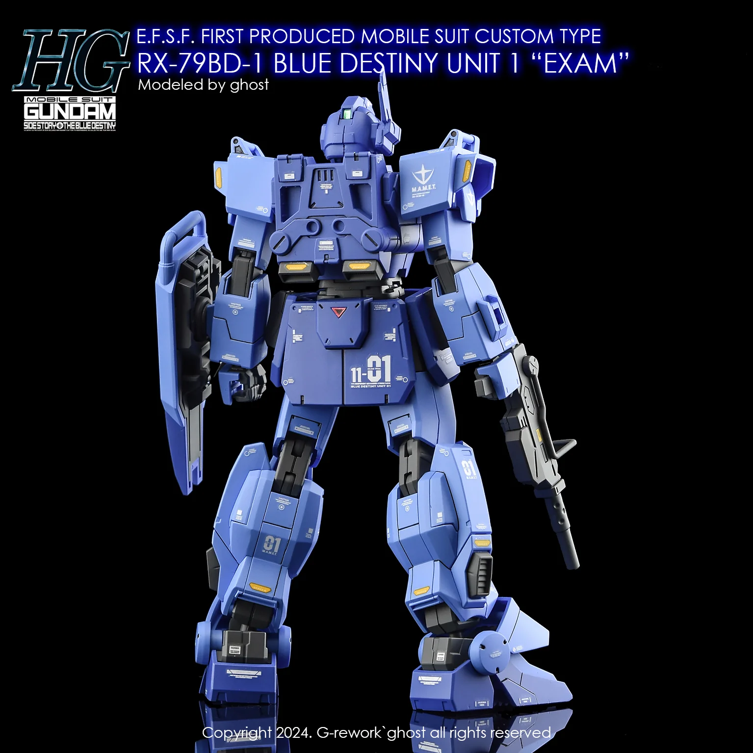 G-rework Decal HGUC #207 Blue Destiny Unit 1 "EXAM" - Image 2