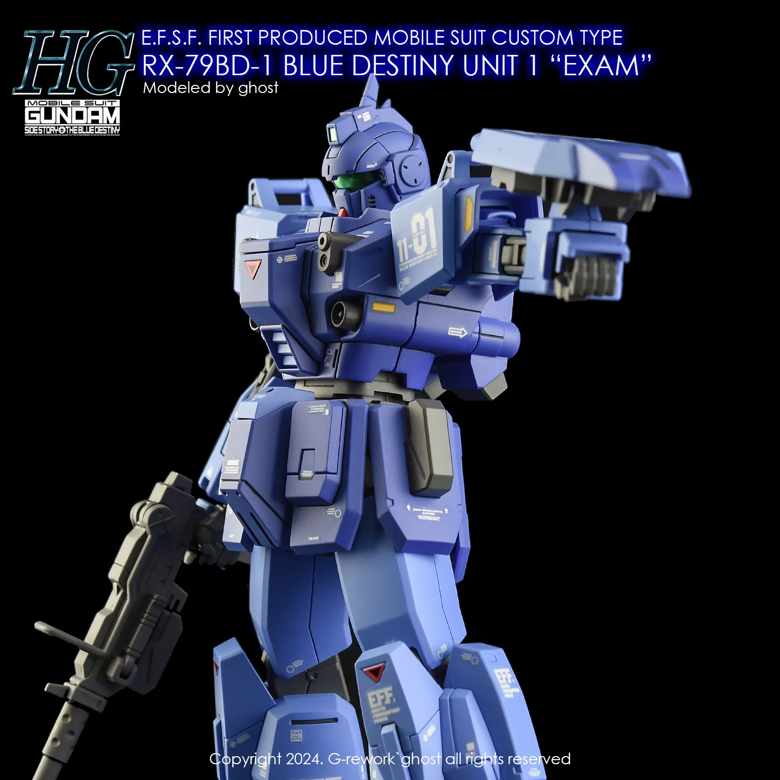 G-rework Decal HGUC #207 Blue Destiny Unit 1 "EXAM" - Image 6