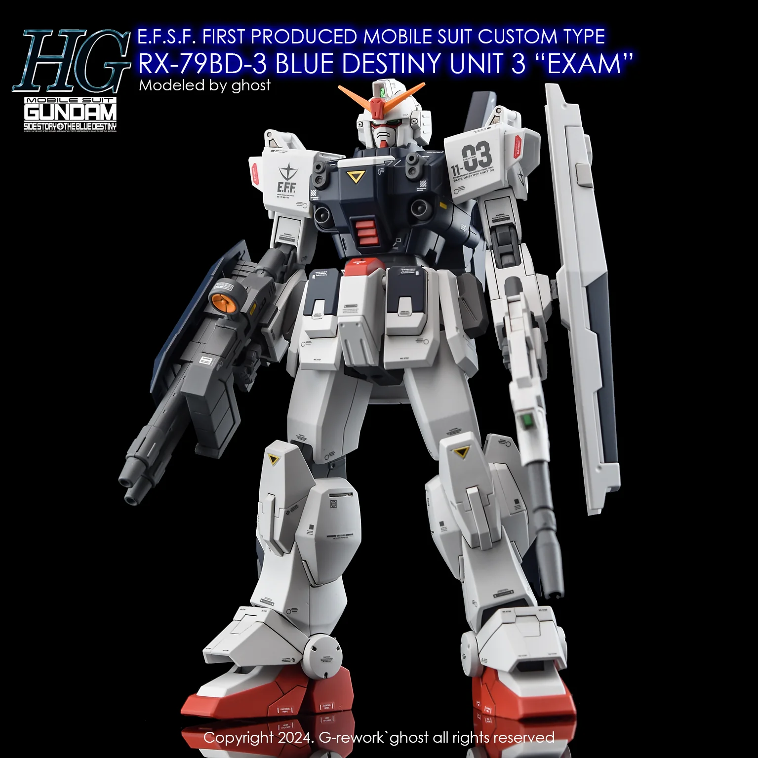 G-rework Decal HGUC #209 Blue Destiny Unit 3 "EXAM" - Image 1