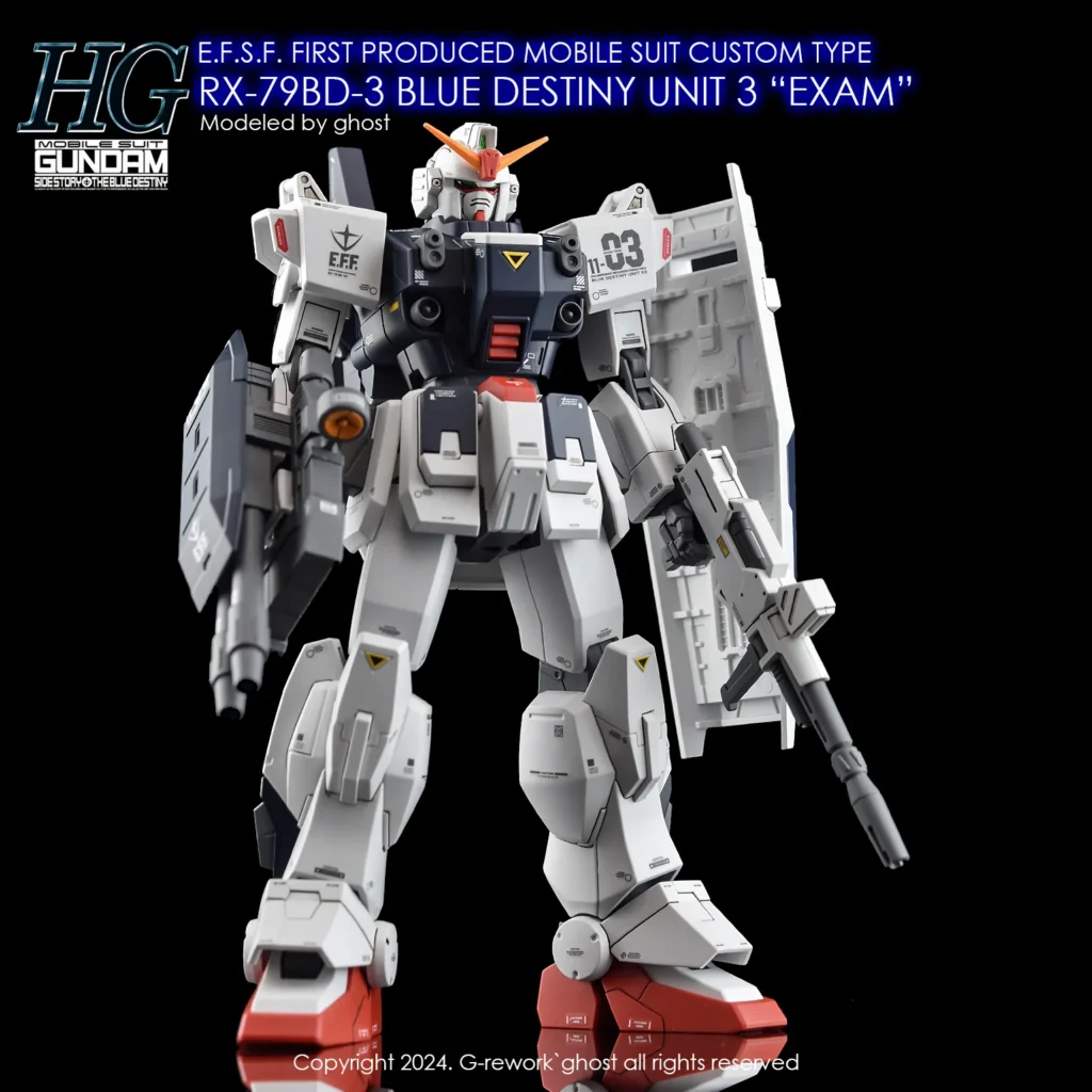 G-rework Decal HGUC #209 Blue Destiny Unit 3 "EXAM"