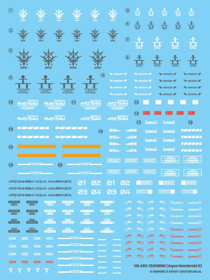 G-rework Decal HGUC PB Aqua-Hambrabi II (AOZ RE-BOOT ver.)