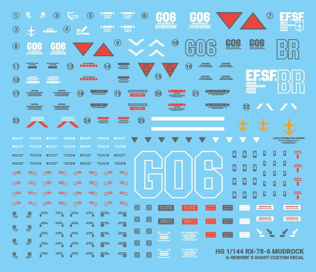 G-rework Decal HGUC PB Gundam Unit 6 (Mudrock) - Image 15