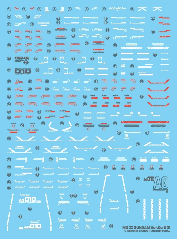 G-rework Decal MG #198 ZZ Gundam Ver.Ka + PB Enhanced Expansion Parts
