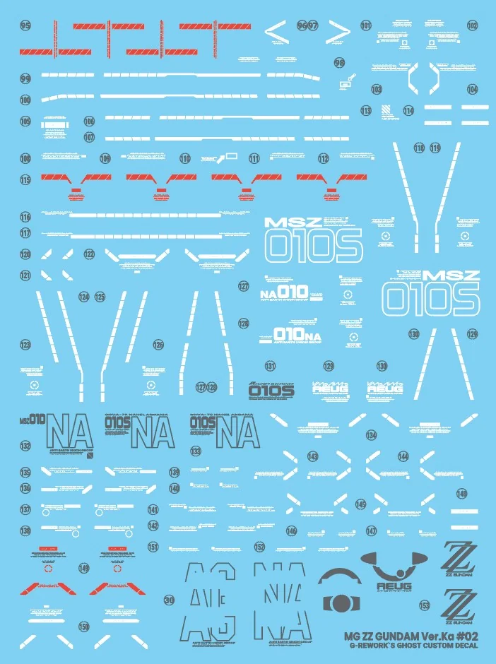G-rework Decal MG #198 ZZ Gundam Ver.Ka + PB Enhanced Expansion Parts
