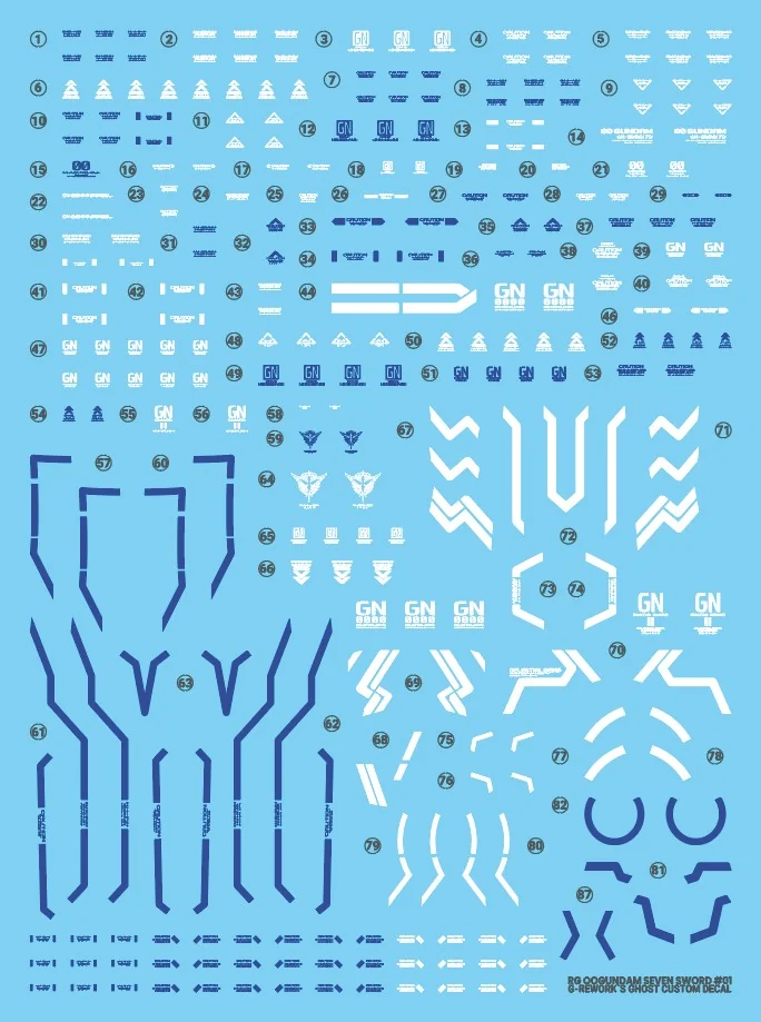 G-rework Decal RG PB 00 Gundam Seven Sword