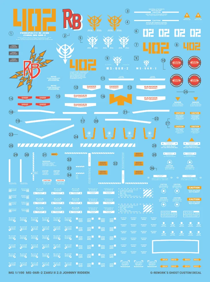 G-rework Decal MG #113 Johnny Ridden's Zaku Ver.2.0