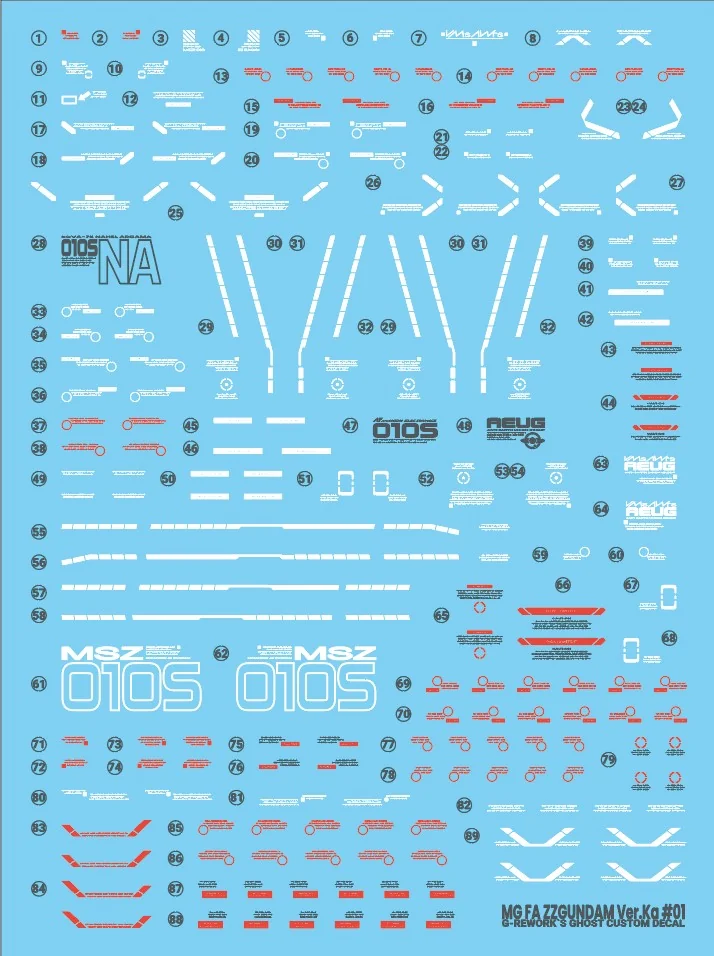 G-rework Decal MG #226 Full Armor ZZ Gundam Ver.Ka