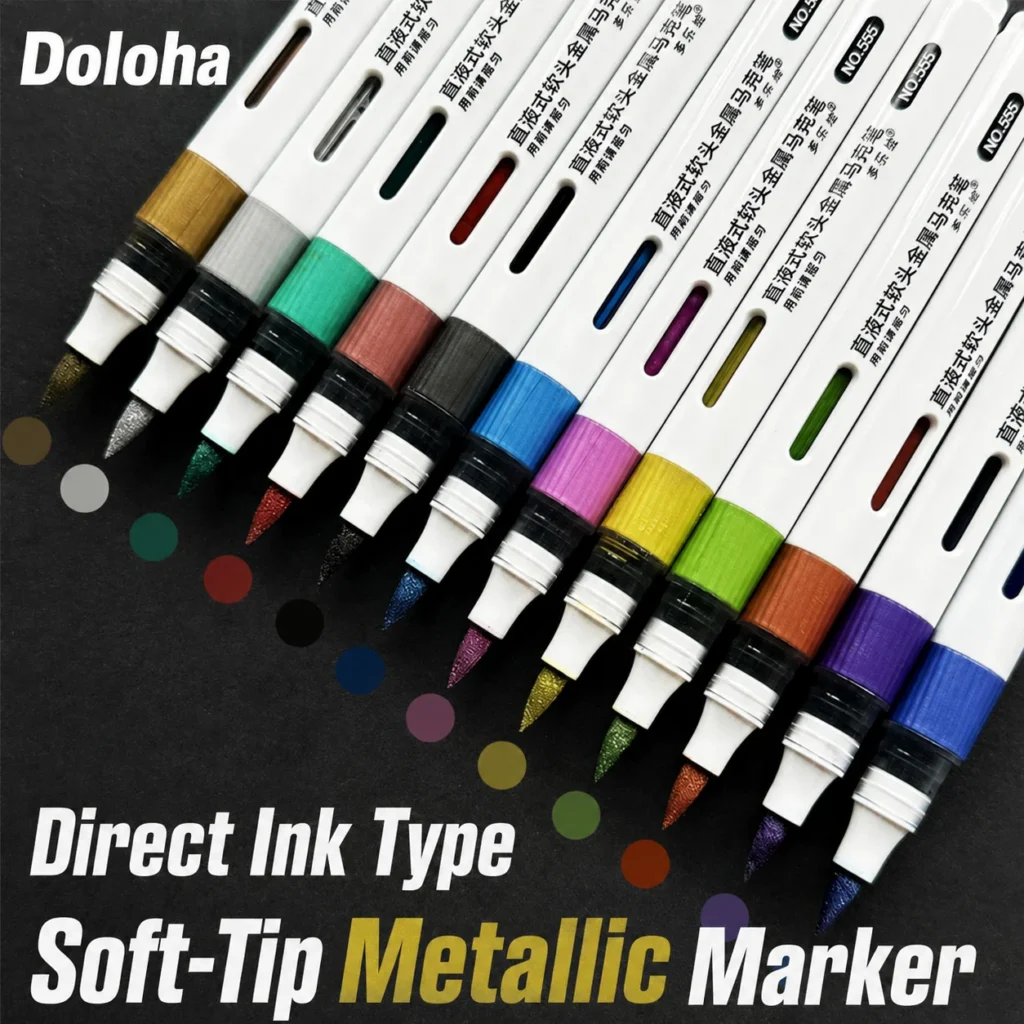 Direct Ink Soft Tip Metallic Marker Set