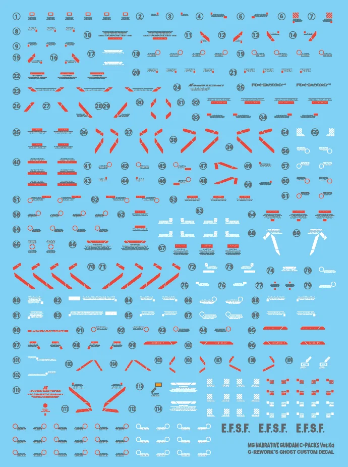 G-rework Decal MG #220 Narrative Gundam C-Packs Ver.Ka