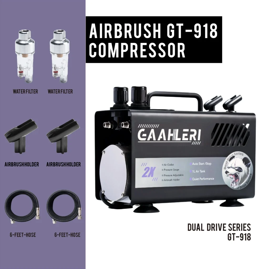 GT-918 Dual Drive Series Airbrush Kit Compressor